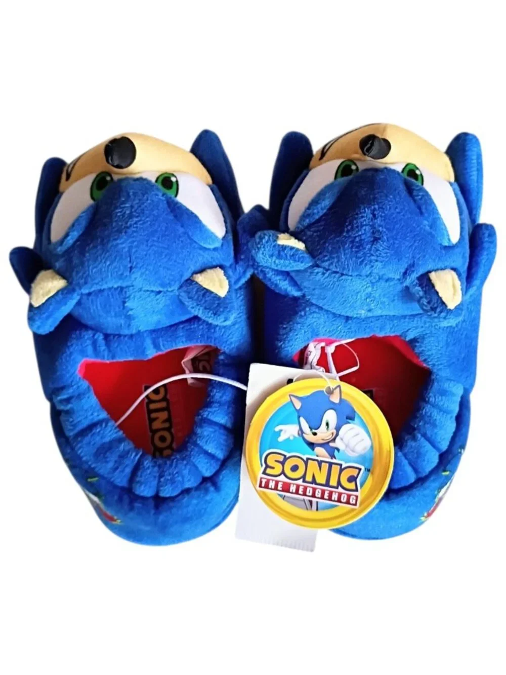 NWT SONIC the HEDGEHOG Slippers Blue Kids Plush Baby Sz 5/6